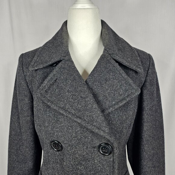 ST. JOHN'S BAY Grey Wool Women's Peacoat, Size Petite Small - Picture 2 of 16